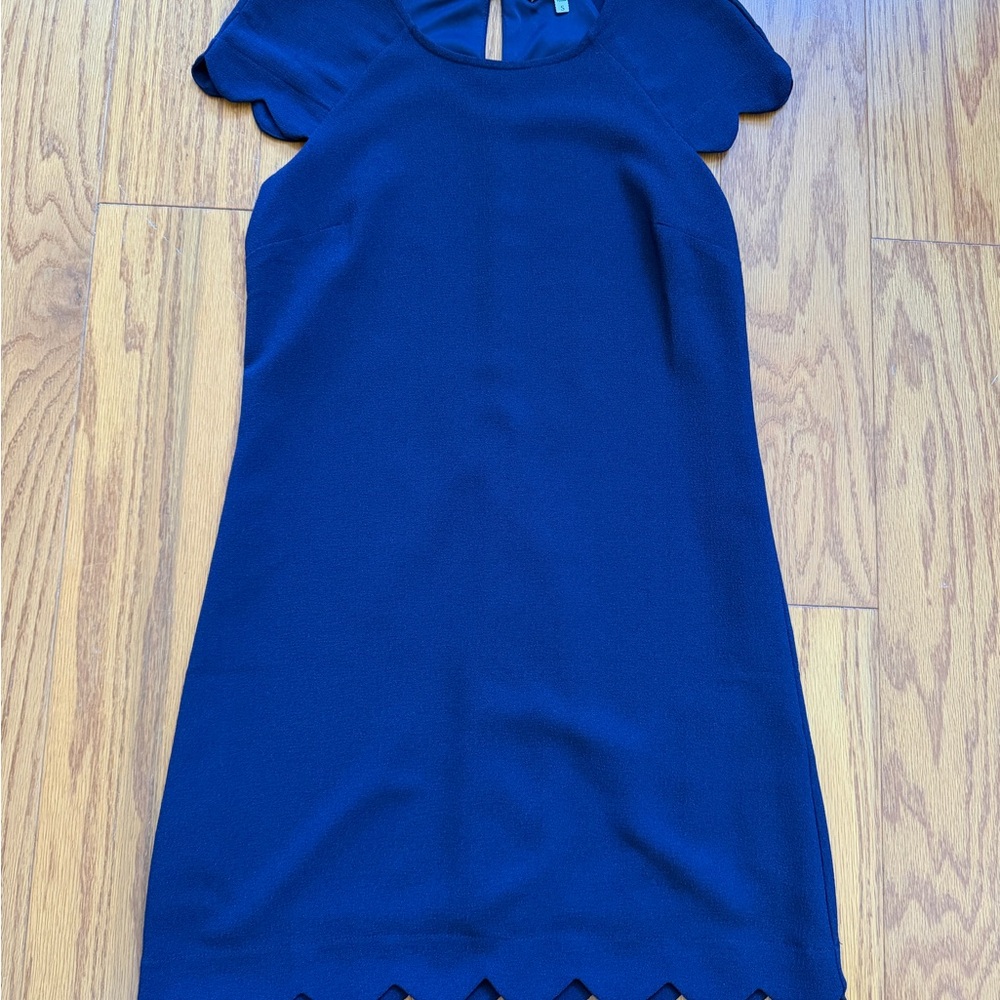 Monteau Royal Blue Scalloped Mini Dress Small S